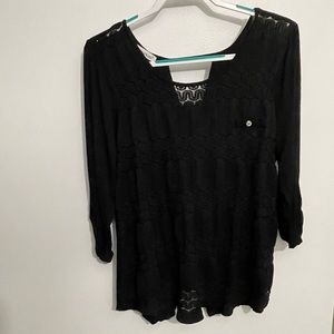 Maurices Womens size 1 Black 3/4 Sleeve Sweater Blouse